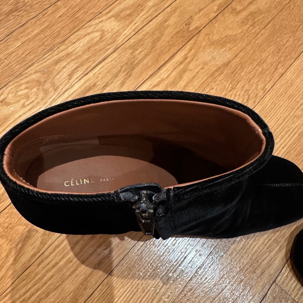 CELINE - Black Velvet BAM BAM Ankle Boots - Iconic Phoebe Philo - Size 38 - Picture 5 of 9